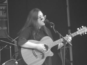 Mia Wakefield performing in Bootle, July 2016. 